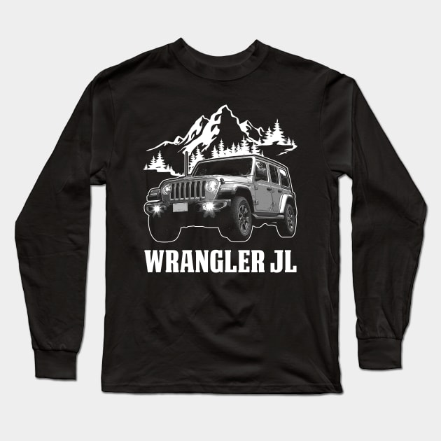 Wrangler JL jeep car name Long Sleeve T-Shirt by Madisen Harvey